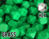 17 mm Hexagon Grass Silicone Beads (aka Bright Green)