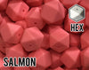 17 mm Hexagon Salmon Silicone Beads (aka Pink Orange, Watermelon)