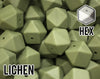 17 mm Hexagon Lichen Silicone Beads (aka Light Green, Olive)