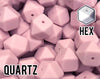 17 mm Hexagon Quartz Silicone Beads (aka Light Pink, Pastel Pink)