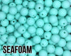 12 mm Round  Round Seafoam Silicone Beads (aka Blue Green, Light Teal)