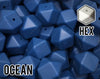17 mm Hexagon Ocean Silicone Beads (aka Sapphire, Dark Blue)