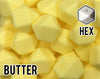 17 mm Hexagon Butter Silicone Beads (aka Cream Yellow, Light Yellow, Pastel Yellow)