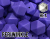 17 mm Hexagon Periwinkle Silicone Beads (aka Dark Purple)