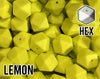 17 mm Hexagon Lemon Silicone Beads (aka Lemon Yellow)