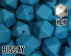 17 mm Hexagon Biscay Silicone Beads (aka Blue, Biscay Bay, Teal)
