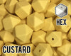 17 mm Hexagon Custard Silicone Beads (aka Maize, Mustard Yellow)