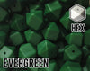 17 mm Hexagon Evergreen Silicone Beads (aka Dark Green)