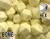 17 mm Hexagon Bone Silicone Beads (aka Light Yellow, Ivory)