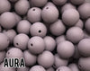 15 mm Round Aura Silicone Beads  (aka Purple Grey)