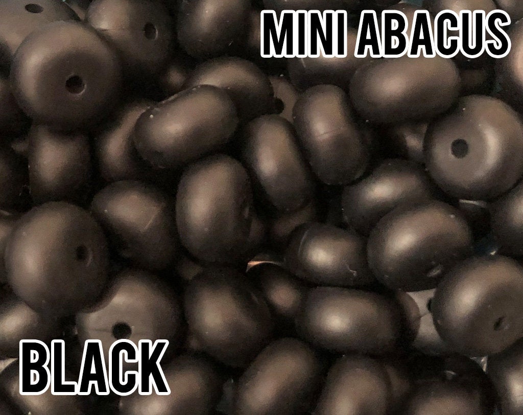 Mini Abacus Black Silicone Beads