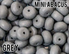 Mini Abacus Grey Silicone Beads (aka Dim Grey Gray)
