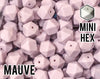 Mini Hexagon Mauve Silicone Beads (aka Lilac Purple, Light Purple, Pastel Purple)
