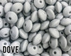 Small Abacus Lentil Saucer Silicone Beads in Dove (aka light Grey Gray) - 12 mm x 7 mm