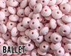 Small Abacus Lentil Silicone Beads in Ballet (aka Light Pink, Pastel Pink) - 12 mm x 7 mm