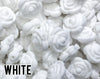 Mini Flower / Rose Silicone Beads - White - Metallic White - 3D Flower