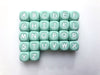 Mint Green - A-Z Silicone Alphabet Cube Beads - 12 mm square