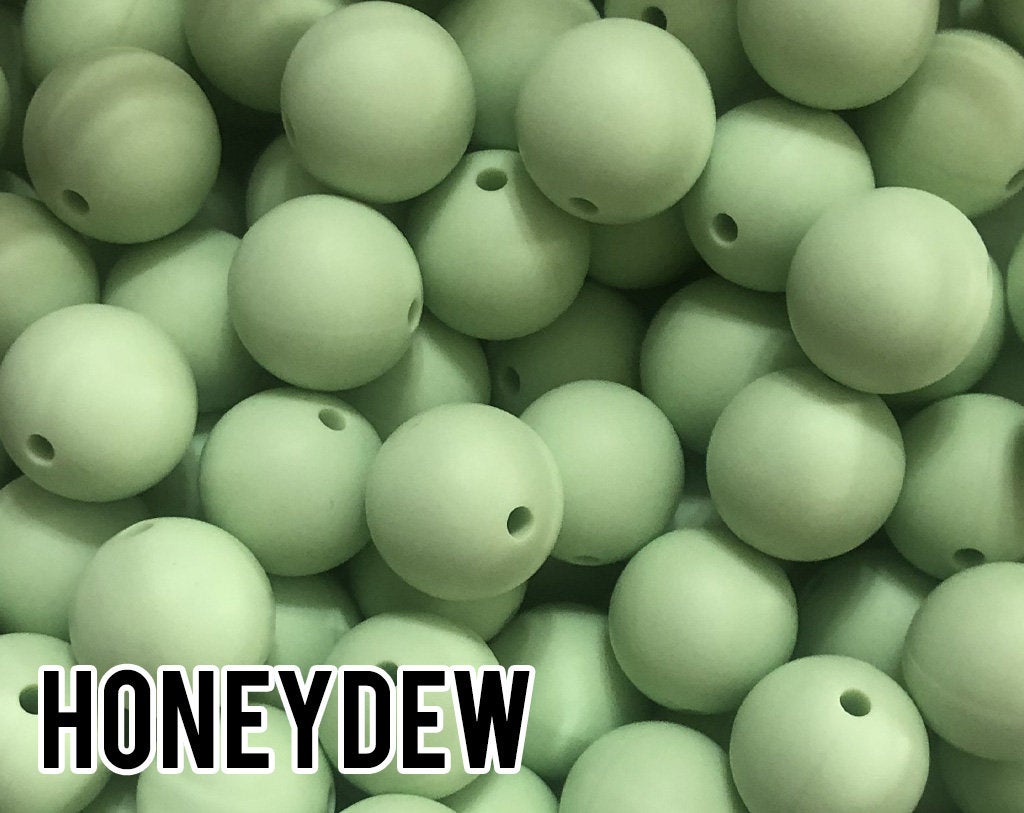 9 mm Round  Round Honeydew Silicone Beads (aka Light Green, Pastel Green)
