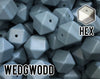 17 mm Hexagon Wedgewood Silicone Beads (aka Medium Blue, Dusty Blue)