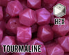 17 mm Hexagon Tourmaline Silicone Beads (aka Metallic Magenta)
