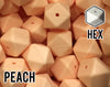 17 mm Hexagon Peach Silicone Beads (aka Light Orange, Pastel Orange)