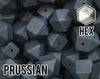 17 mm Hexagon Prussian Silicone Beads (aka Dark Grey Blue)