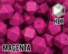 17 mm Hexagon Magenta Silicone Beads (aka Violet Red, Bright Pink)