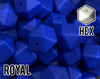 17 mm Hexagon Royal Silicone Beads (aka Dark Blue, Navy Blue)