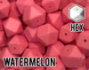 17 mm Hexagon Watermelon Silicone Beads (aka Sakura Pink, Salmon)