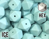 17 mm Hexagon Ice Silicone Beads (aka Light Blue, Light Teal, Turquoise)