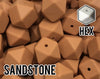 17 mm Hexagon Sandstone Silicone Beads (aka Light Terra, Light Maroon, Medium Brown)