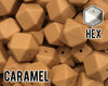17 mm Hexagon Caramel Silicone Beads (aka Light Brown, Tan, Mustard)