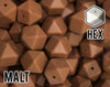 17 mm Hexagon Malt Silicone Beads (aka Sienna, Medium Brown)