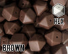 17 mm Hexagon Brown Silicone Beads (aka Chocolate, Dark Brown)