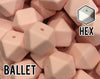 17 mm Hexagon Ballet Silicone Beads (aka Light Pink, Pastel Pink)