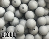 12 mm Round  Round Cloud Silicone Beads (aka Light Grey, Yellow Grey, Light Gray)