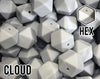17 mm Hexagon Cloud Silicone Beads (aka Light Grey, Yellow Grey, Light Gray)