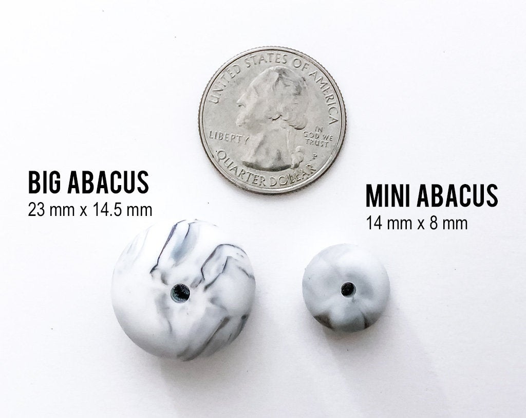 Mini Abacus White Silicone Beads (aka Snow)