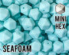 Mini Hexagon Seafoam Silicone Beads (aka Blue Green, Light Teal)