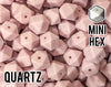 Mini Hexagon Quartz Silicone Beads (aka Light Pink, Pastel Pink)