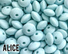 Small Abacus Lentil Saucer Silicone Beads in Alice Blue - 12 mm x 7 mm
