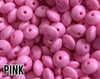 Small Abacus Lentil Saucer Silicone Beads in Pink - 12 mm x 7 mm
