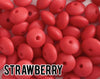 5 Small Abacus Silicone Beads in Strawberry - 12 mm x 7 mm