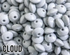 Small Abacus Lentil Silicone Beads in Cloud (aka light Grey Gray, Yellow Grey) - 12 mm x 7 mm