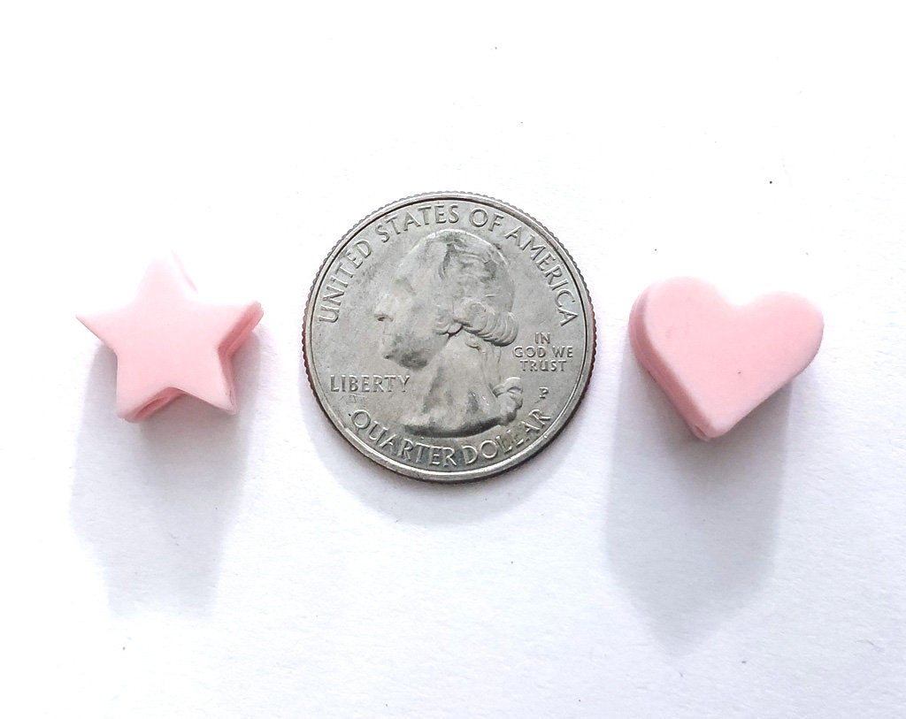 Mini White Heart Silicone Bead