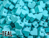 Mini Teal Heart Silicone Bead (aka Blue Green, Turquoise)