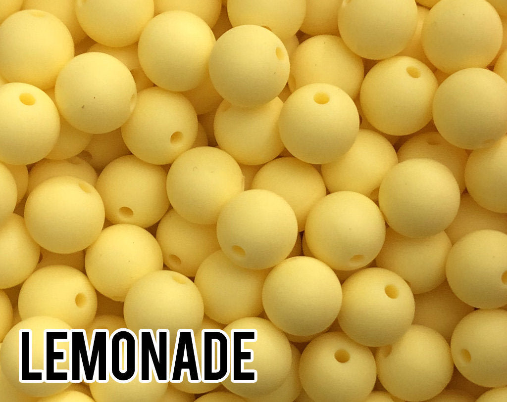 12 mm Round  Lemonade Silicone Beads 10-1,000 (aka Light Yellow, Pastel Yellow) Silicone  -  Beads Wholesale Silicone Beads