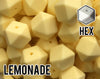 17 mm Hexagon Lemonade Silicone Beads 10-1,000 (aka Light Yellow, Pastel Yellow) - Bulk Silicone Beads Wholesale - DIY Jewelry