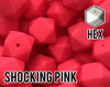 17 mm Hexagon Shocking Pink Silicone Beads 5-100 (aka Bright Pink, Magenta, Hot Pink, Neon Pink) Silicone Beads Wholesale Silicone Beads