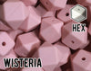 17 mm Hexagon Wisteria Silicone Beads 5-1,000 (aka Medium Pink, Dusky Pink) Silicone Beads Wholesale Silicone Beads